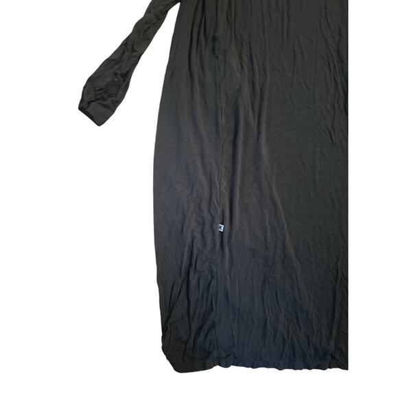 Women L Kickee Charcoal Black Open Front Cardigan Duster Long Sweater Viscose - Picture 4 of 5
